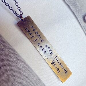 Fun Brass Pendant Necklace.